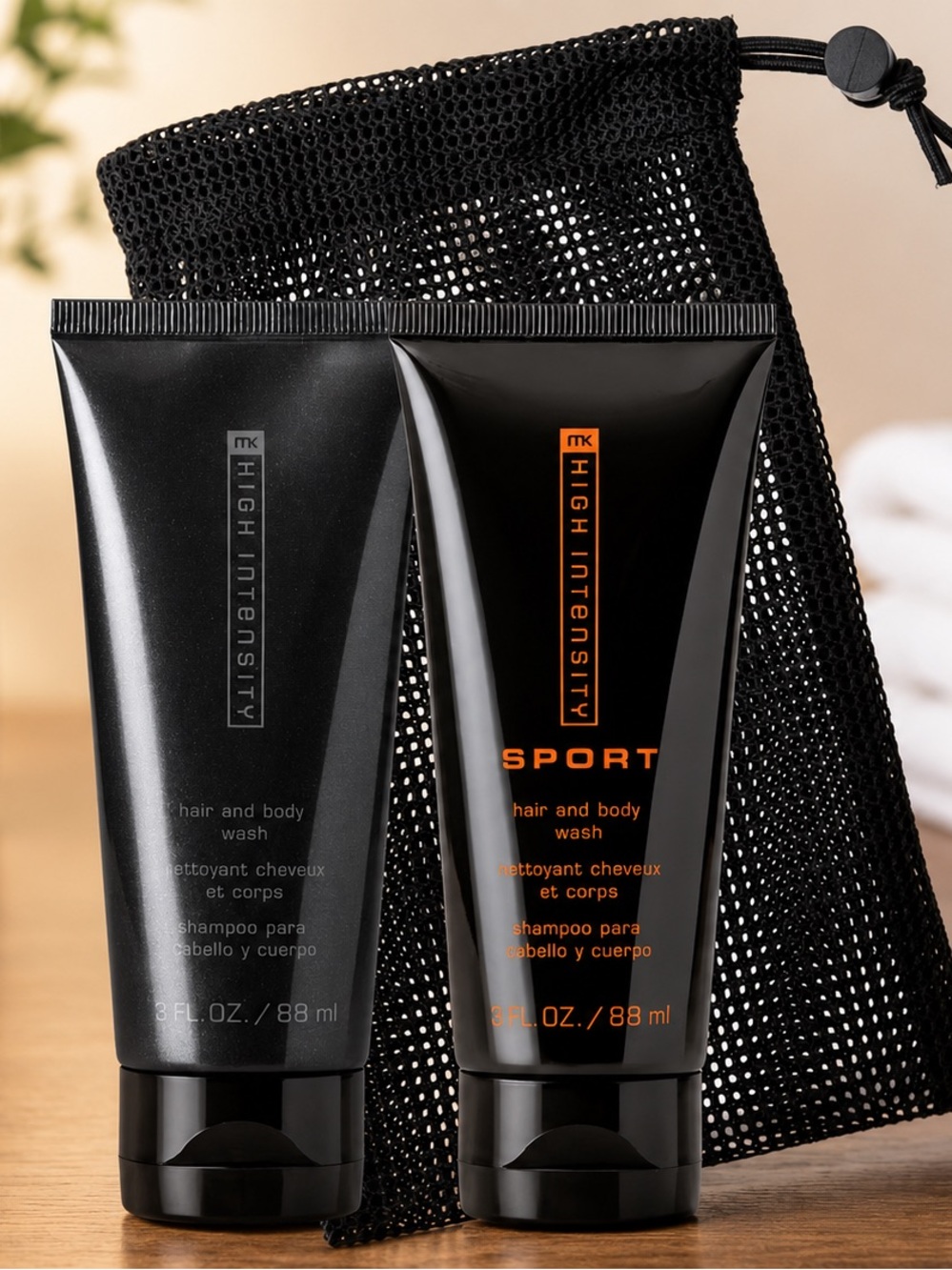 Mary Kay MK High Intensity Hair & Body Wash Duo w/ Mesh Bag